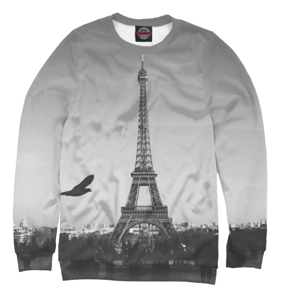 Свитшот для девочек с изображением Париж цвета Белый