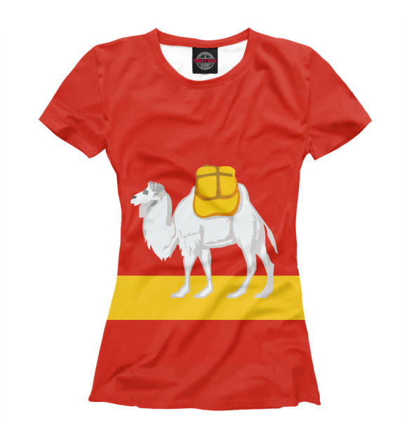 Женская футболка с изображением Верблюд цвета Белый