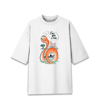 Мужская футболка оверсайз Сказочный морской змей