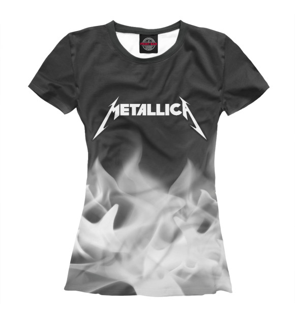 Женская футболка с изображением Metallica / Металлика цвета Белый