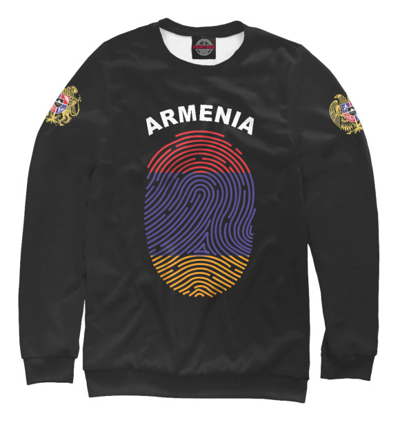 Мужской свитшот с изображением Armenia цвета Белый