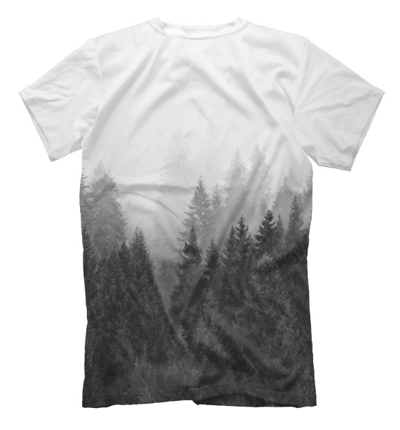 Мужская футболка с изображением Волк над лесом - Виталий цвета Белый