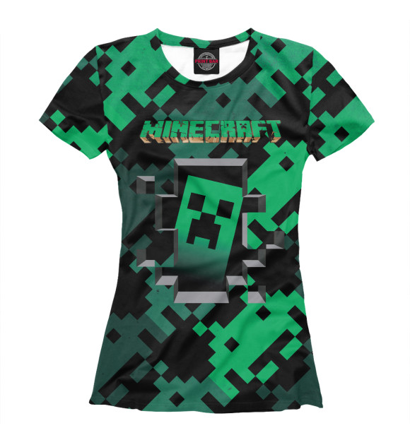 Женская футболка с изображением Minecraft цвета Белый