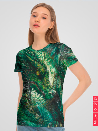 Женская футболка Зелёный дракон