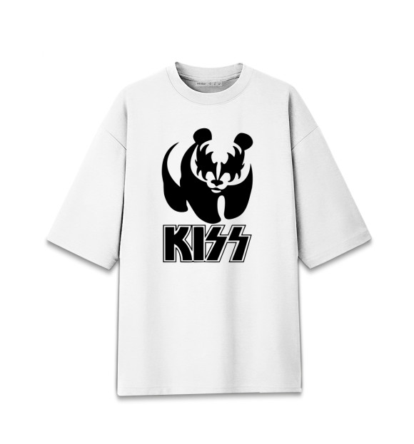 Женская футболка оверсайз с изображением Kiss цвета Белый