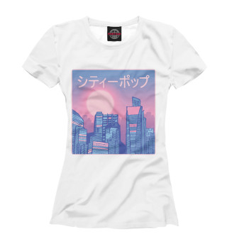 Женская футболка Retrowave city