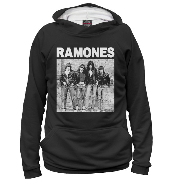 Мужское худи с изображением Ramones - Ramones цвета Белый