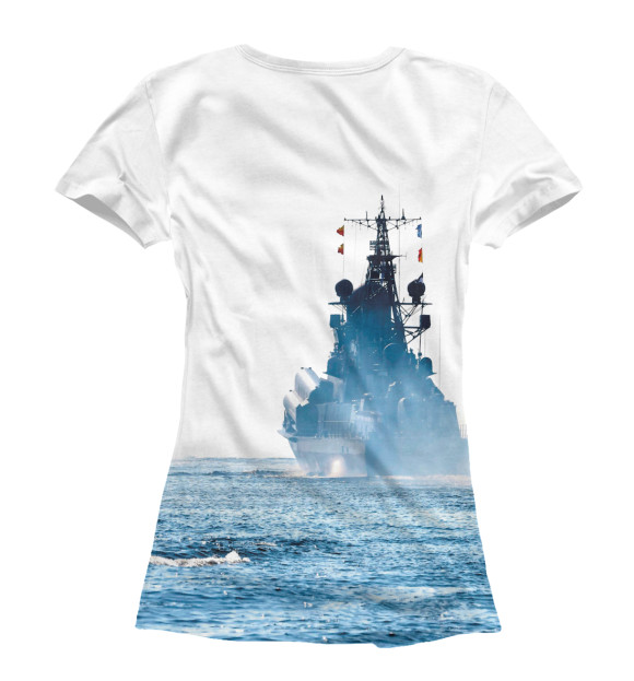 Женская футболка с изображением Военно Морской Флот цвета Белый