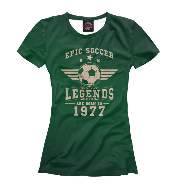 Футболка для девочек с изображением Soccer Legends 1977 цвета Белый