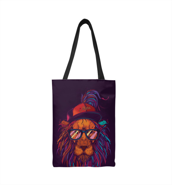 Сумка-шоппер с изображением Lion with glasses цвета 