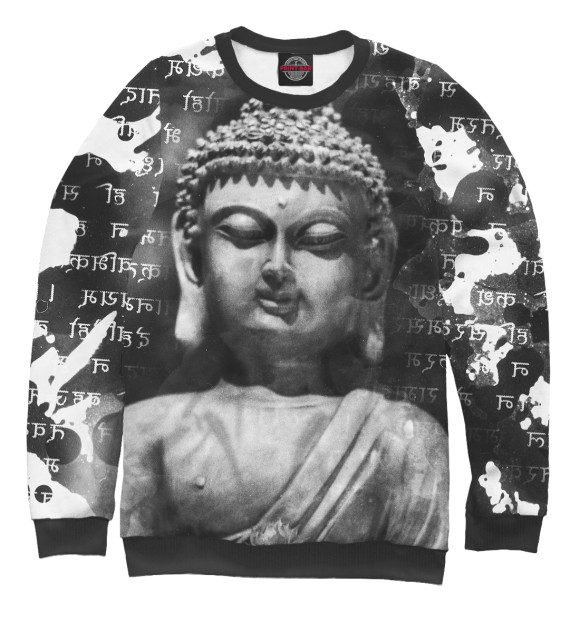 Мужской свитшот с изображением Будда (Писмена) цвета Белый