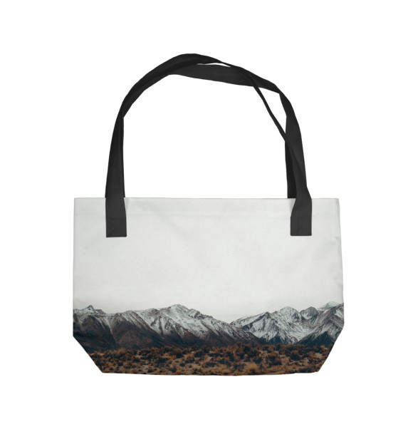 Пляжная сумка с изображением Дорога в горы цвета 
