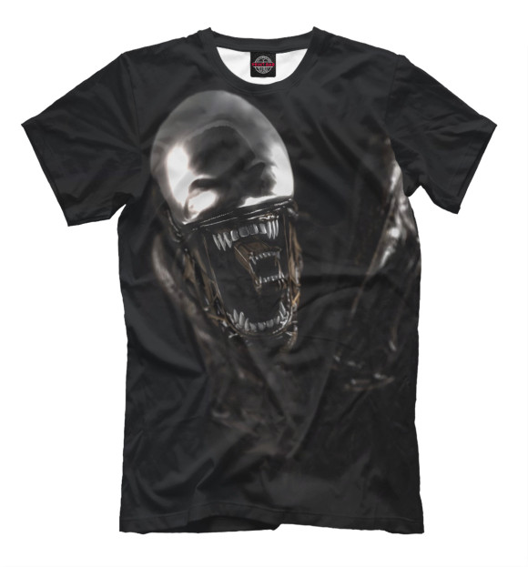 Мужская футболка с изображением Alien цвета Черный