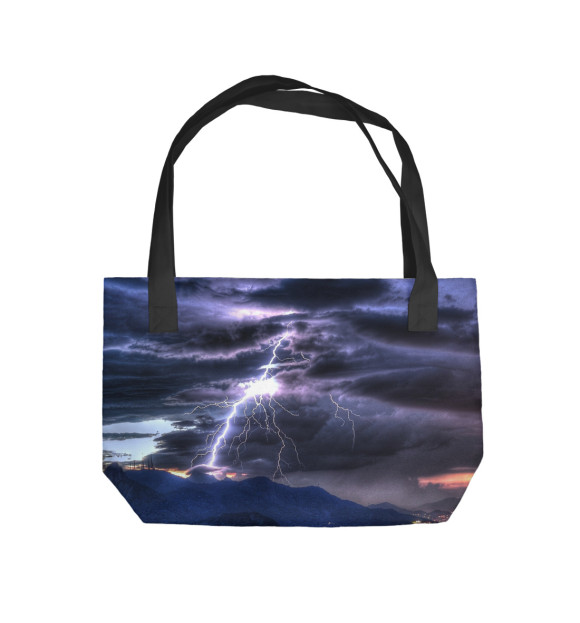 Пляжная сумка с изображением Молния цвета 