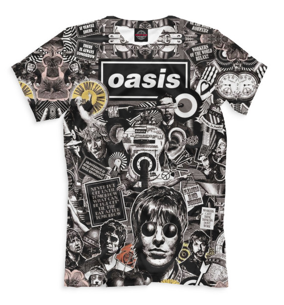 Мужская футболка с изображением Oasis цвета Серый