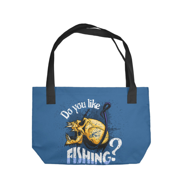 Пляжная сумка с изображением Fisherman - skull and hook цвета 