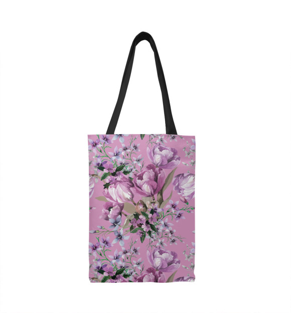 Сумка-шоппер с изображением Фиолетовые тюльпаны цвета 