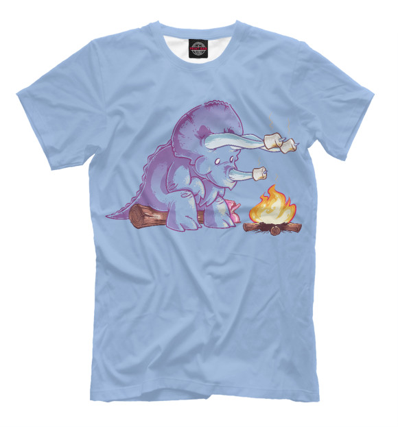 Мужская футболка с изображением Трицератопс цвета Светло-сиреневый