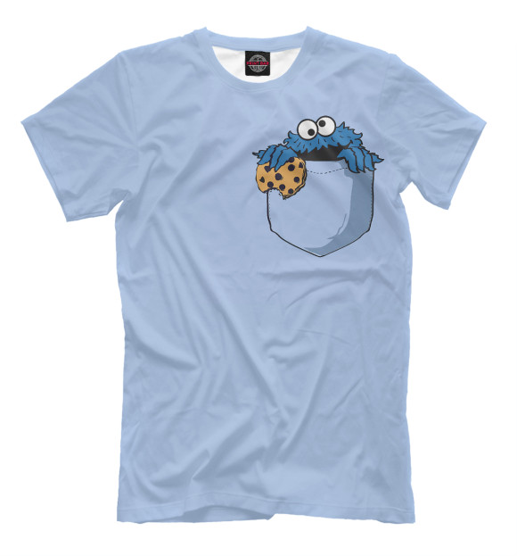 Мужская футболка с изображением Коржик в кармане цвета Светло-сиреневый