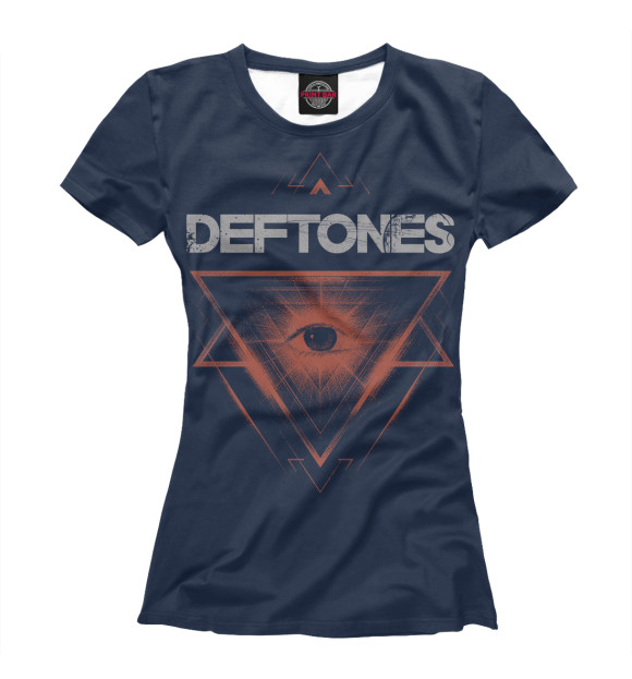 Женская футболка с изображением Deftones цвета Белый