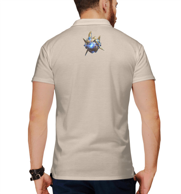 Мужское поло с изображением StarCraft 2 protoss edition цвета Белый
