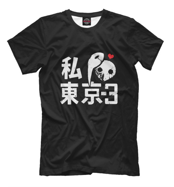 Мужская футболка с изображением I Love Tokyo-3 цвета Черный