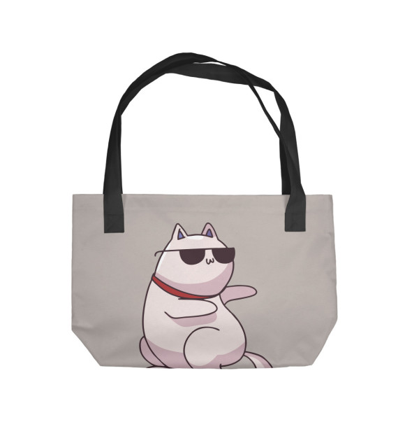Пляжная сумка с изображением Крутой кот цвета 