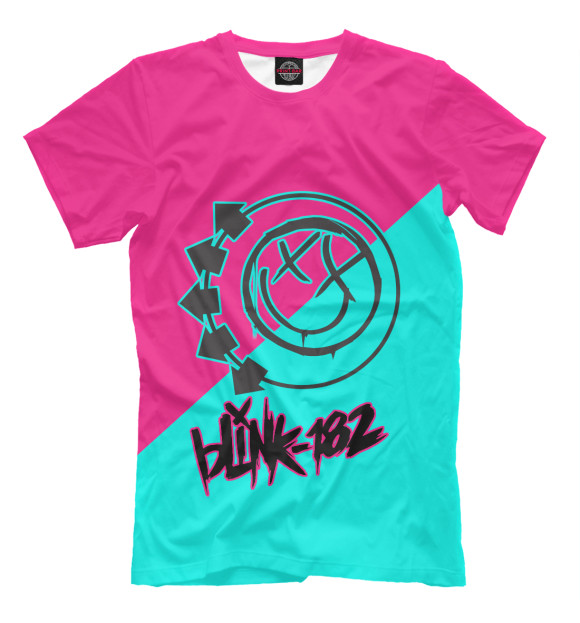 Мужская футболка с изображением Blink-182 цвета Темно-розовый