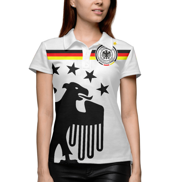 Женское поло с изображением Германия цвета Белый