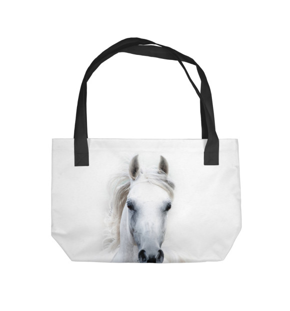 Пляжная сумка с изображением Белая лошадь цвета 