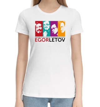 Женская хлопковая футболка Егор Летов. Гражданская оборона