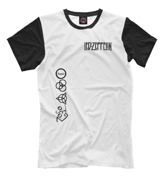 Мужская футболка с изображением Led Zeppelin цвета Молочно-белый