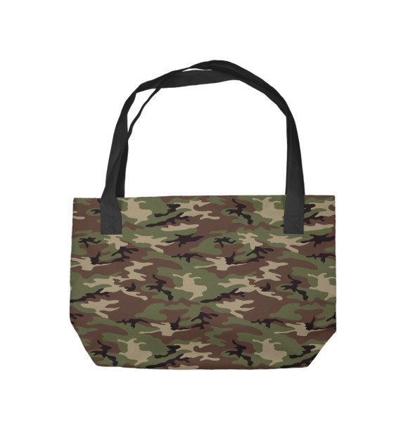 Пляжная сумка с изображением Камуфляж - лес цвета 