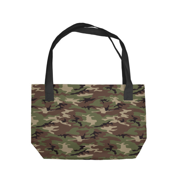 Пляжная сумка с изображением Камуфляж - лес цвета 
