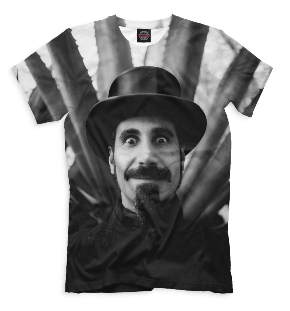 Мужская футболка с изображением Серж Танкян цвета Черный