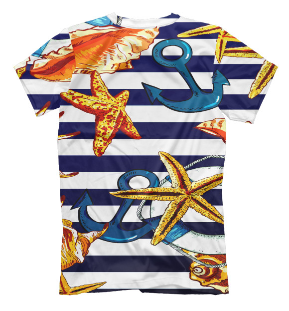 Мужская футболка с изображением Море цвета Белый