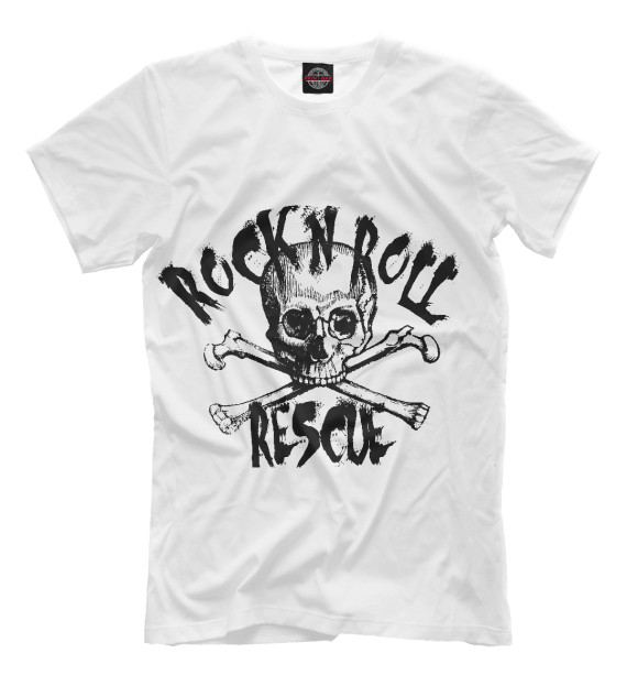 Мужская футболка с изображением Rock'n'Roll цвета Молочно-белый