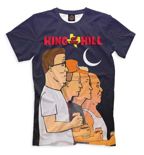 Мужская футболка с изображением King of the Hill цвета Черный