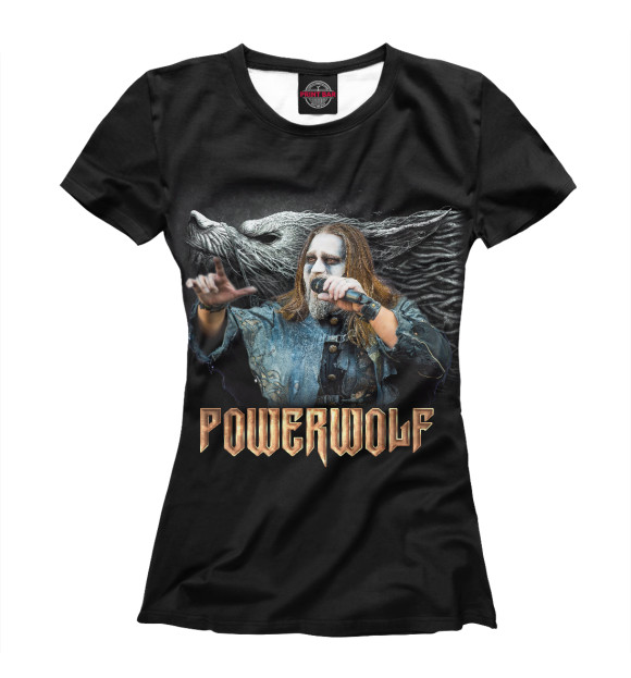 Женская футболка с изображением Powerwolf - Attila Dorn цвета Белый