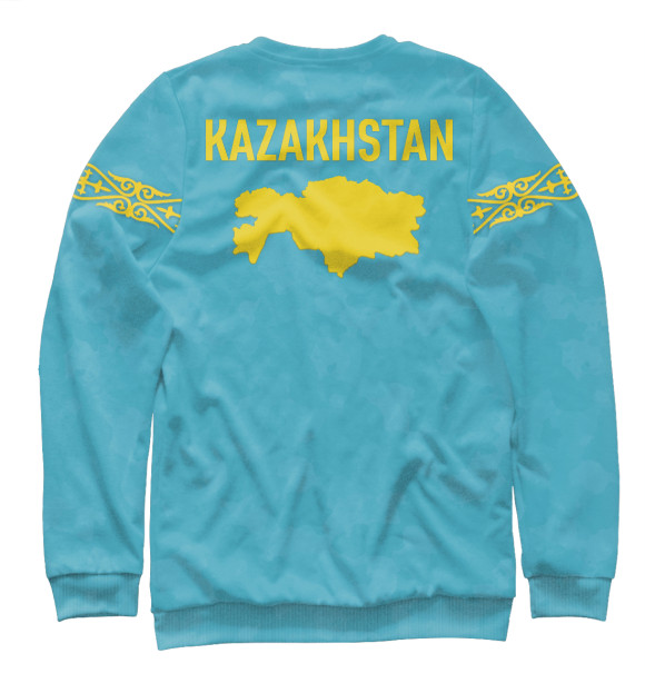 Женский свитшот с изображением Казахстан цвета Р‘РµР»С‹Р№