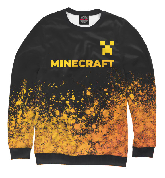 Мужской свитшот с изображением Minecraft Gold Gradient цвета Белый