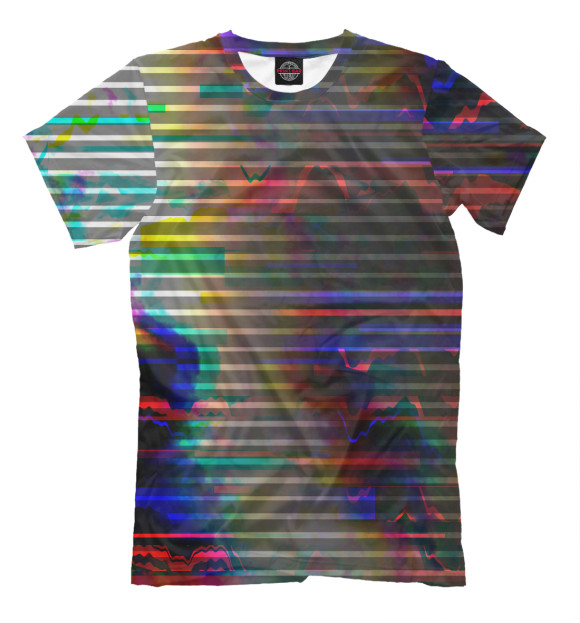 Мужская футболка с изображением Оптические полосы цвета Молочно-белый