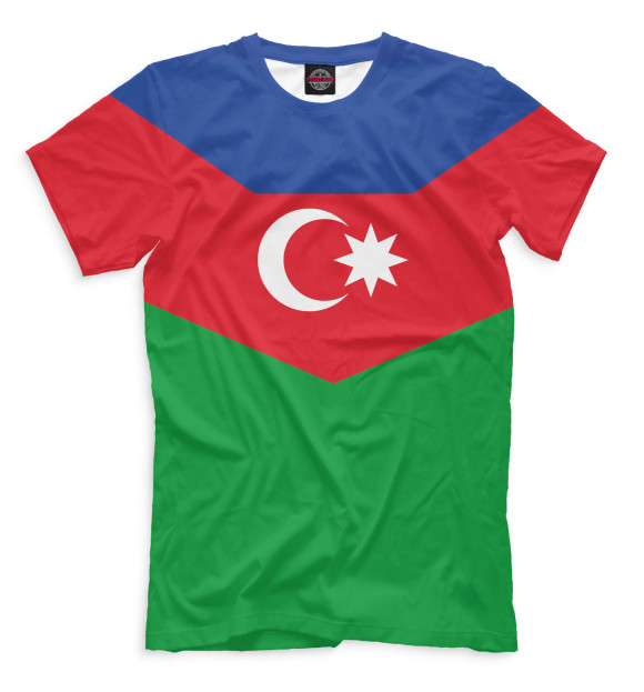 Мужская футболка с изображением Азербайджан цвета Зеленый