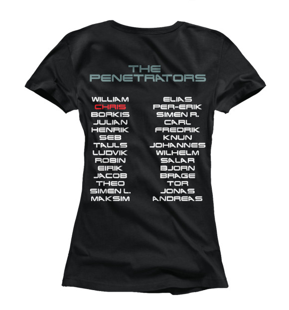 Женская футболка с изображением Kris The Penetrators цвета Белый