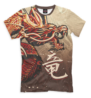 Мужская футболка Иероглиф с драконом