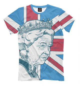 Мужская футболка Королева Елизавета II флаг