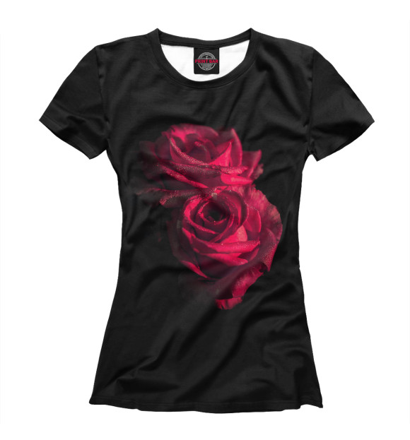 Женская футболка с изображением Две Розы цвета Белый