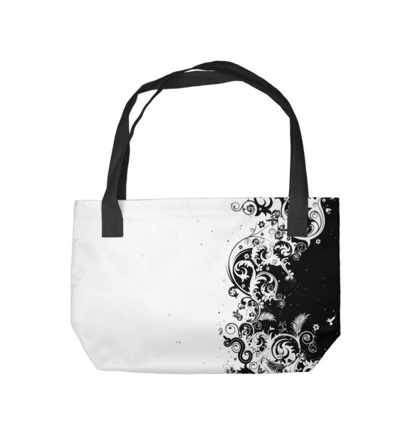 Пляжная сумка с изображением White patterns цвета 