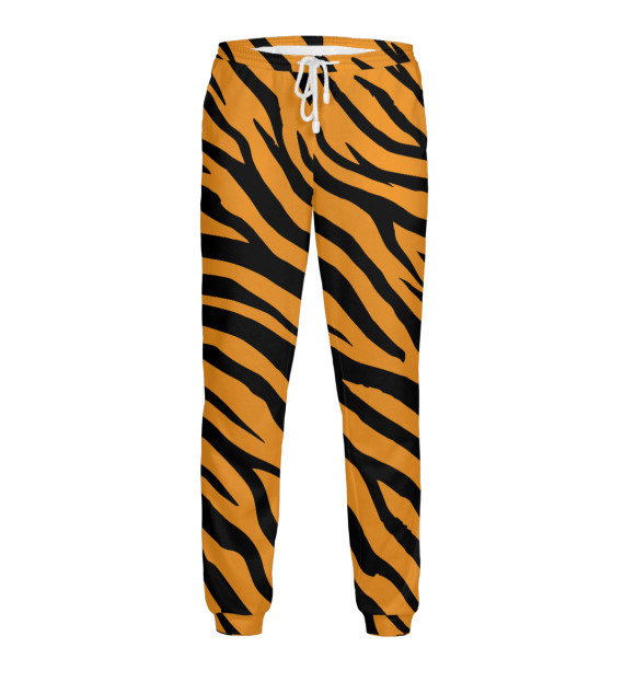 Мужские спортивные штаны с изображением Текстура плосатого тигра цвета Белый