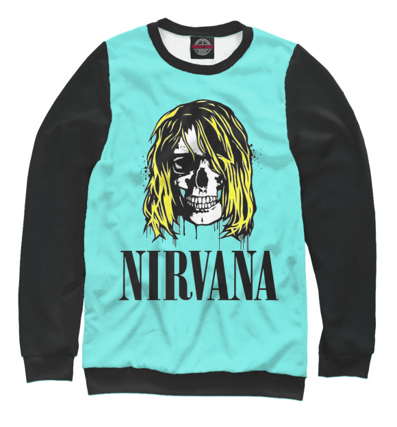 Мужской свитшот с изображением Nirvana цвета Белый